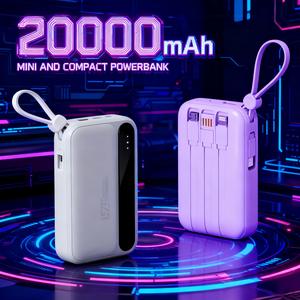 Original Good Quality Power Bank 20000mAh Mini Powerbank Built in Cables Portable Fast Charging and Dual USB Output cheap