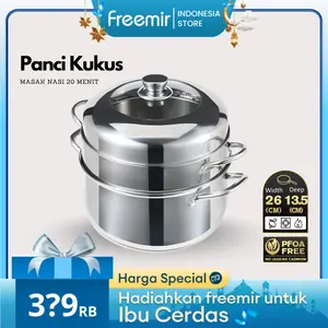 [XCLSV Niapsy07] freemir Panci Kukus 2 Susun Masak Nasi 25 Menit Stainless Steel Serbaguna Double Bottom Lebih Tebal Perebus Anti Karat Kapasitas Besar Kitchenware Kukusan Pangsit Rebus Siomay Dimsum dandang