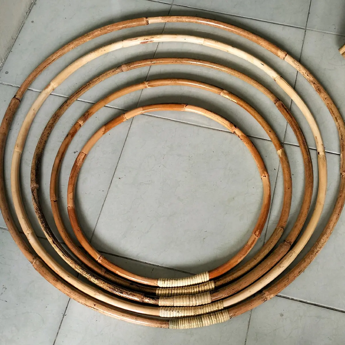 hula hoop holahop rotan/ pengecil perut D 50cm- D90cm