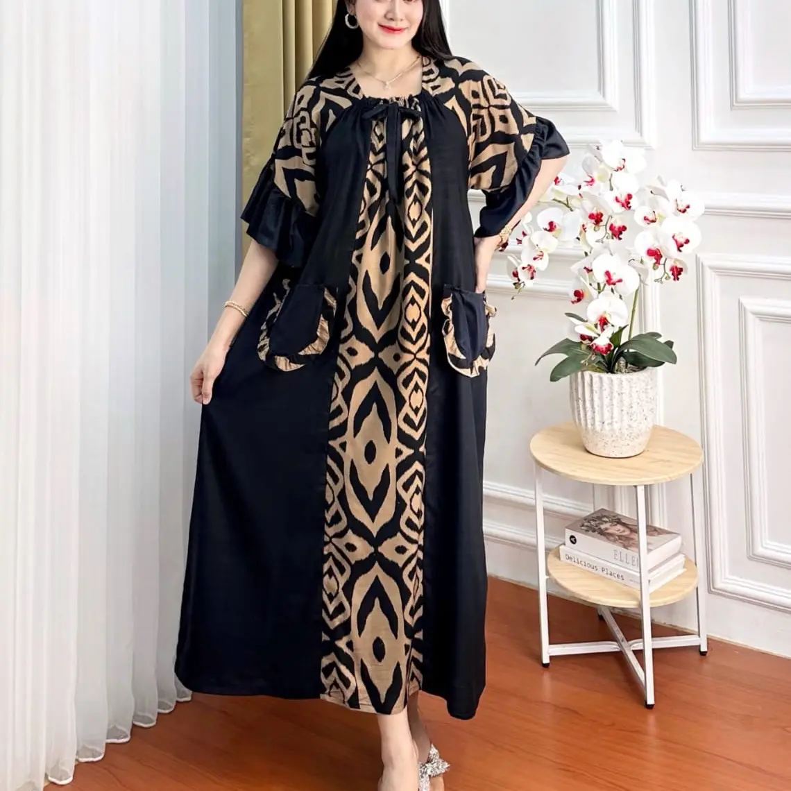 Daster fuji songket kombinasi daster rayon daster viral daster rumahan dress nyaman Bumil Karet Motif Busui Santai