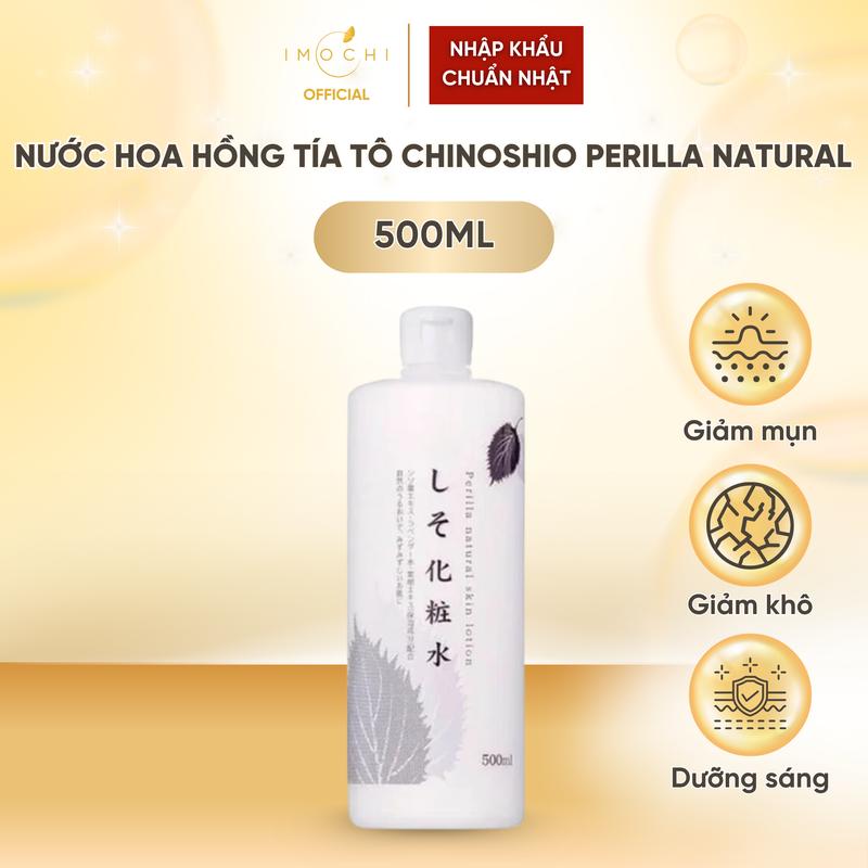 Nước Hoa Hồng Tía Tô Chinoshio Perilla Natural Skin Lotion Nhật Bản Dưỡng Da Sáng Mịn Giảm Khô Sạm 500ml