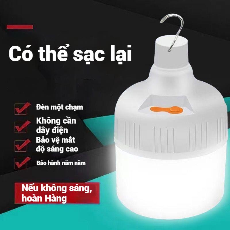 Bóng đèn LED sạc điện siêu sáng – dùng cho chợ đêm, bán hàng rong, bàn làm việc, có kẹp và móc treo tiện lợi. Bóng LED có thể sạc lại, chiếu sáng mạnh, phù hợp nhiều nhu cầu sử dụng.