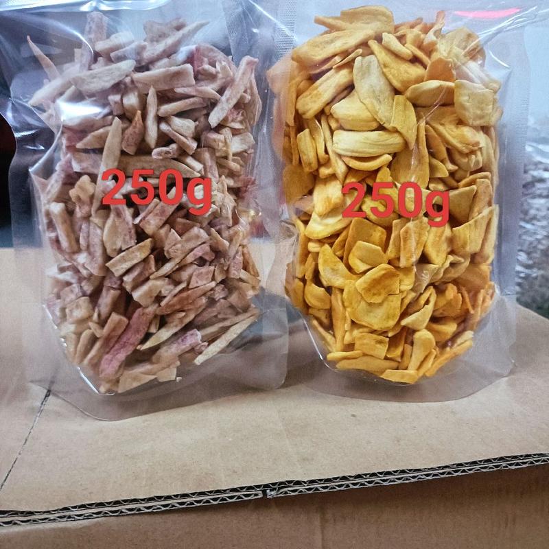 Combo 500g: 2 túi mít sấy vụn giòn ngọt thơm ngon đóng túi zip 2 mặt trong