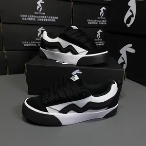 FLASH SALE!!!! DUXCISAS 012 PUTIH LIST HITAM SEPATU GEMUK SEPATU SANTAI & KERJA Kualitas Terbaik