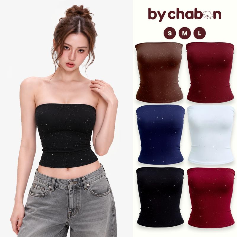 Áo Ống Nữ Chất Thun Kim Tuyến Lấp Lánh Dáng Ôm Co Giãn Thoải Mái CB06