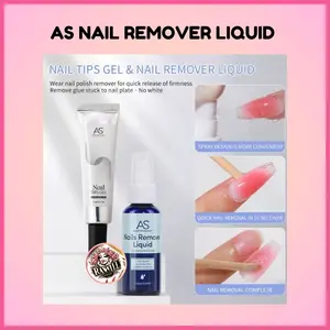 AS NAIL TIPS GEL GLUE NEW 20gr / AS NAIL REMOVER LIQUID GEL SPRAY 60ml / LEM KUKU SOFT TIP AS NEW UPGRADE QUALITY