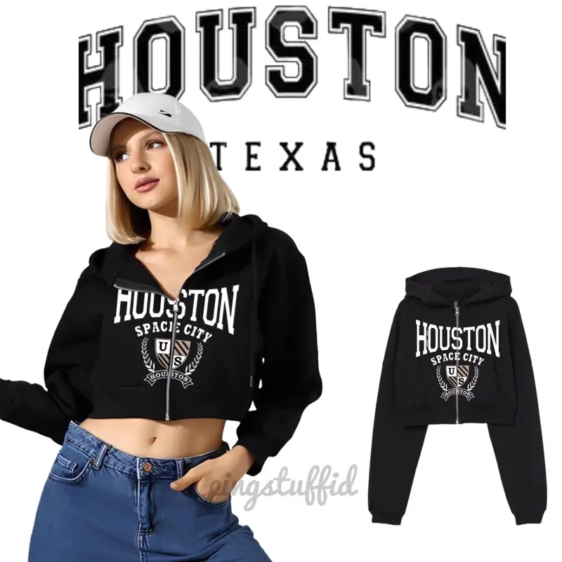 [NEW] HOUSTON Zipper Crop Houston Jaket Crop Wanita