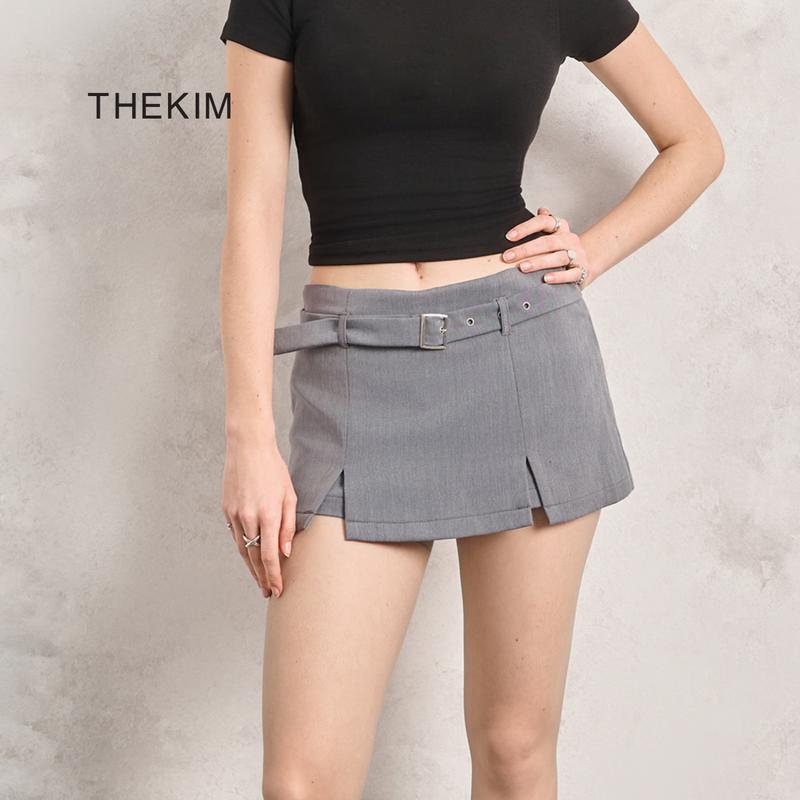 THEKIM Chân váy ngắn kèm thắt lưng ( có quần trong ) , váy ngắn chữ A vải dày dặn S342