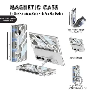 CASE CASING FOR Z FOLD 4 Z FOLD 5 Z FOLD 6 MAGNETIC FOLDING KICKSTAND CASE SLOT PEN DESIGN HARDCASE AF-246