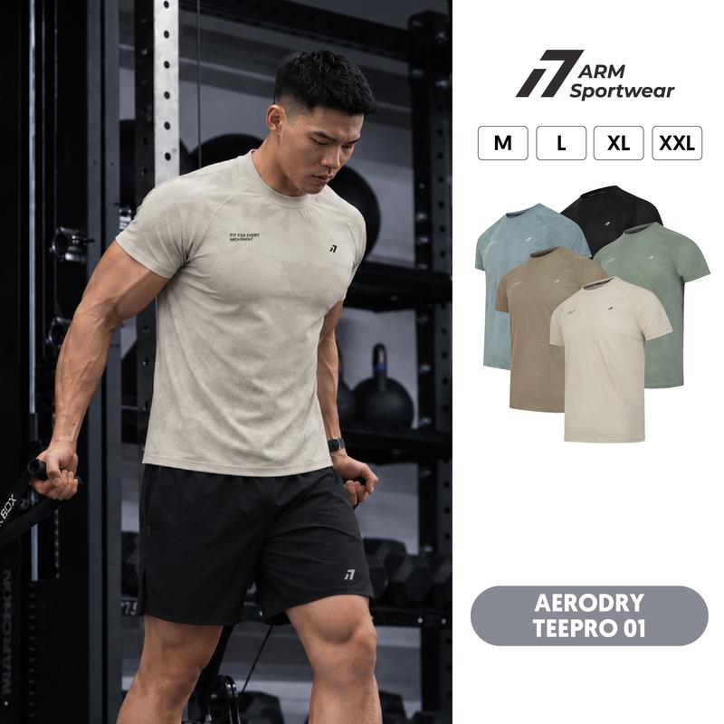 Áo Thun Thể Thao Nam ARM Sportwear AeroDry Tee Pro 01 – Vải Siêu Nhẹ, Co Giãn 4 Chiều, Thoáng Khí Tối Đa