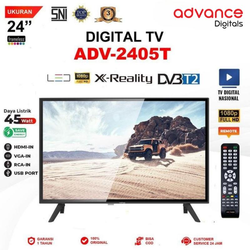 [Free Microfiber] LED TV Advance ADV2405T | ADV 2405T Televisi Digital ...