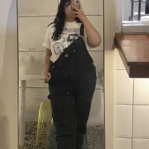 Superego - Overall Carpenter Doublee Knee Denim Loose Straight Snow Black OVA01D