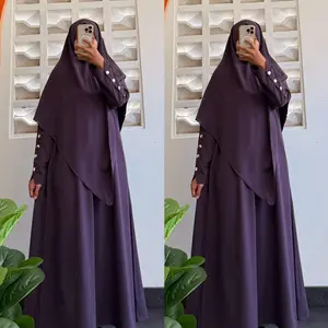 Aulia Sabrina Anti UV Gamis Syari Besic Umroh Pengajian Tangan Kancing Model M L XL Lebar Dada 100-120 Panjang 130-140 CM untuk Kebutuhan Umroh dan Pengajian