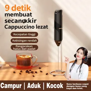 Pengocok Susu Portable Hitam Kabel Stainless Mixer Pengaduk