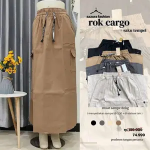 Rok Cargo / Rok Wanita / Rok Cargo Wanita / katun combbet Dewasa Cewek Panjang Bawahan 02