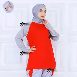 Kaos Reglan muslimah / Kaos oblong muslimah / Atasan Baju Olahraga Wanita Muslim Celana Panjang Hitam Setelan Tunik Sport Tunik Sport Polos