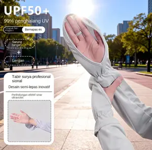 Anti UV Arm Sleeve UPF 50+ – Manset Tangan Sutra Es, Anti Matahari Kering Cepat Tanpa Kelembaban