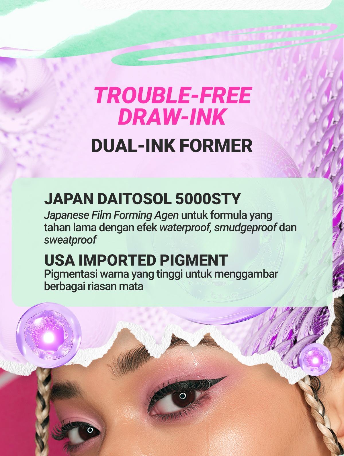 DAZZLE ME Lock & Wing! Duo Eyeliner Series Hyper Stay and Hyper Slim Smudgeproof Transferproof Waterproof Eyeliner Precise Tip DAZZLE ME Lock & Wing! Duo Eyeliner Series Hyper Stay and Hyper Slim Smudgeproof Transferproof Waterproof Eyeliner Precise Tip