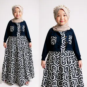 Gamis Anak Perempuan Moana Rompi Dress Set Maxy Carlina Fashion