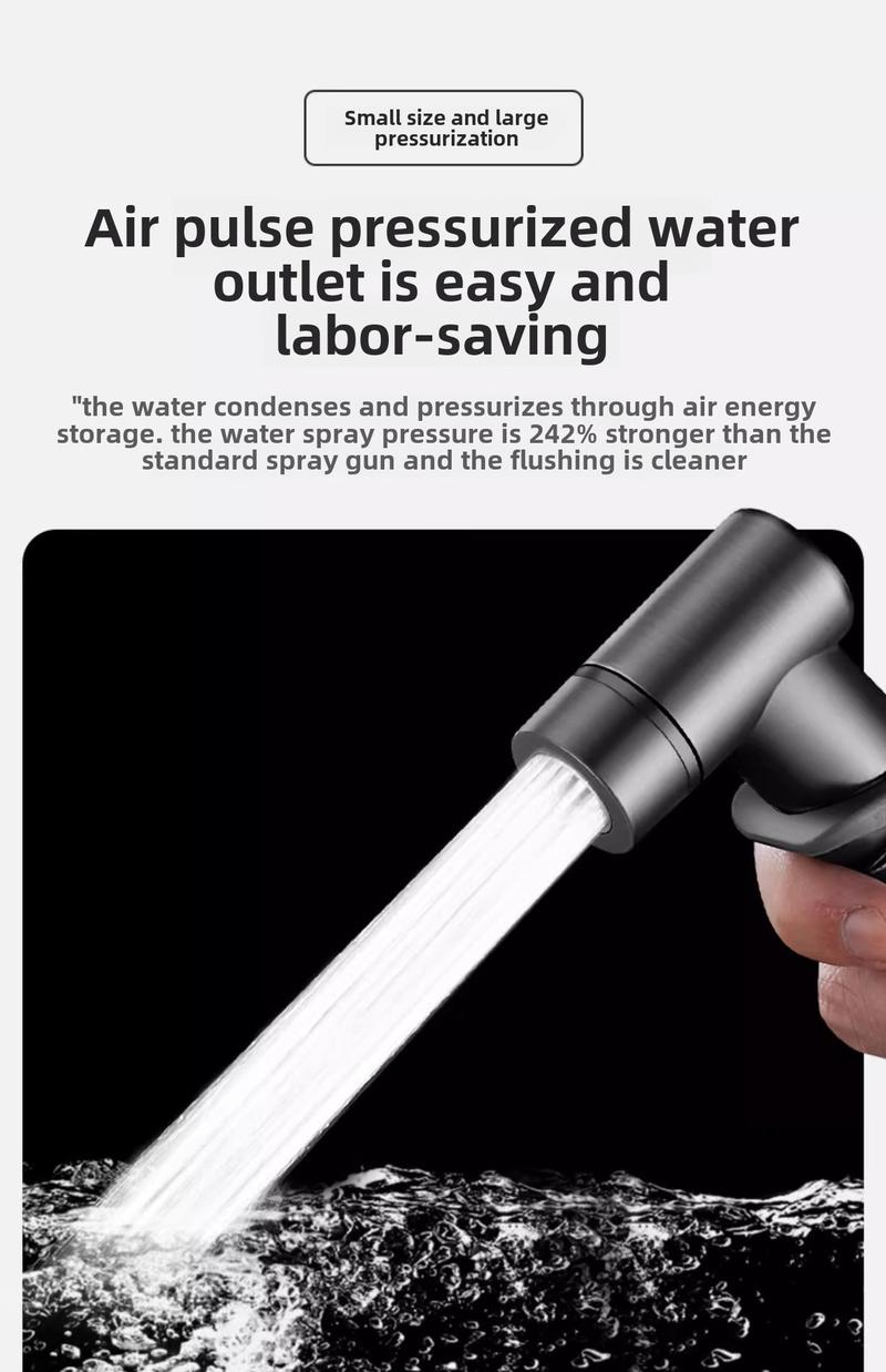 Product Introduction of Toilet flushing spray gun, household bathroom, toilet booster nozzle, high-pressure cleaning water gun (without bracket) 9