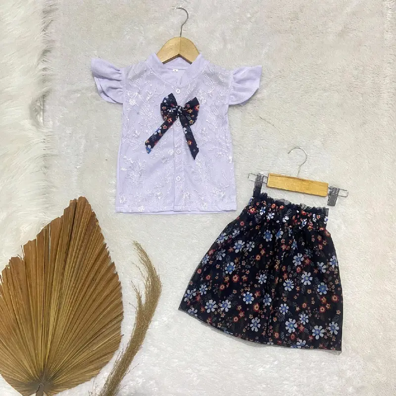 Setelan Rok Anak Perempuan Brukat Pita 1-6 tahun Fashion 3