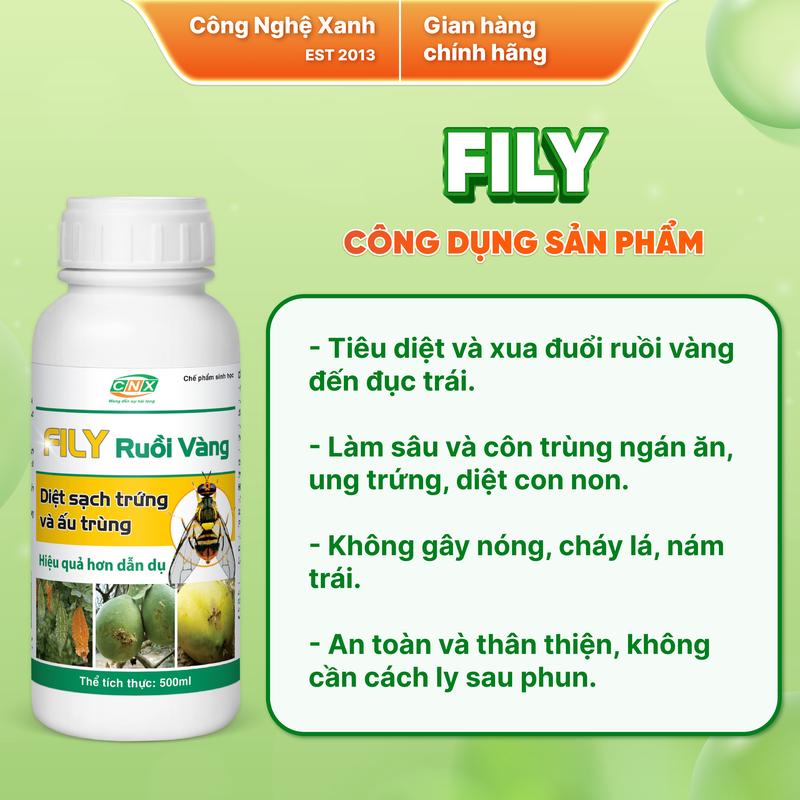 Chế Phẩm Sinh Học FILY Ruồi Vàng Xua Đuổi Ruồi Vàng Kiến Muỗi An Toàn Hiệu Quả - Sạch Trứng Và Ấu Trùng - CNX 100,250,500ml