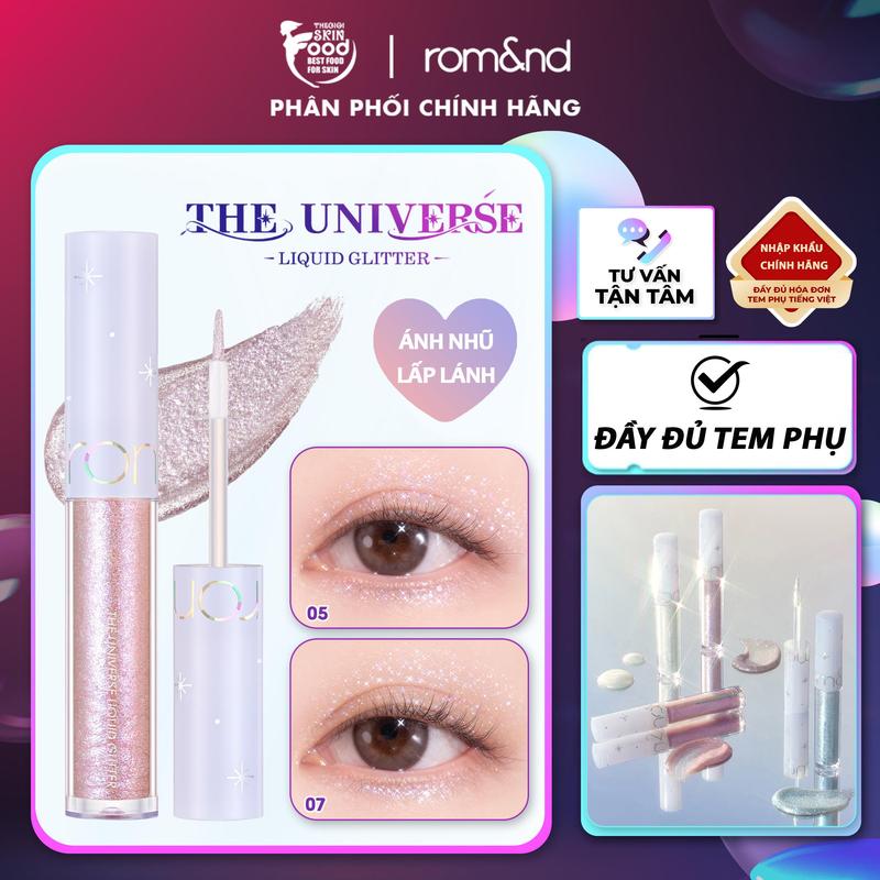   NEW  Gel Nhũ Mắt Lấp Lánh Romand The Universe Liquid Glitter 2g Trang Điểm Mỹ Phẩm Cosmetic 