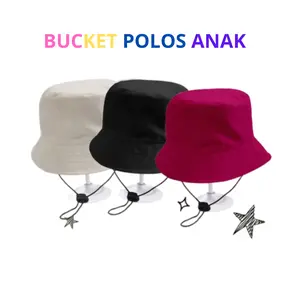 Topi Bucket Anak Polos Ada Tali Lek U Mun>Hello Dril Egg