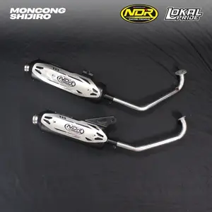 NDR RACING PREMIUM - Knalpot Standar Racing Type SHIJIRO - Breket 1 Tameng Stainless PNP untuk Semua Jenis Motor Matic Honda/Yamaha/Suzuki dll Tinggal pasang  knalpot standar ngebass adem