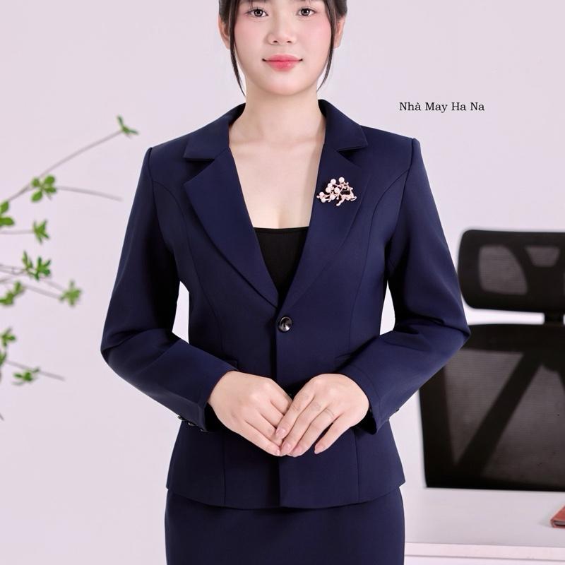  Áo vest công sở nữ  chất vải  trượt Hàn  cao cấp  áo  một  lớp dáng   Ngắn 2 cúc  