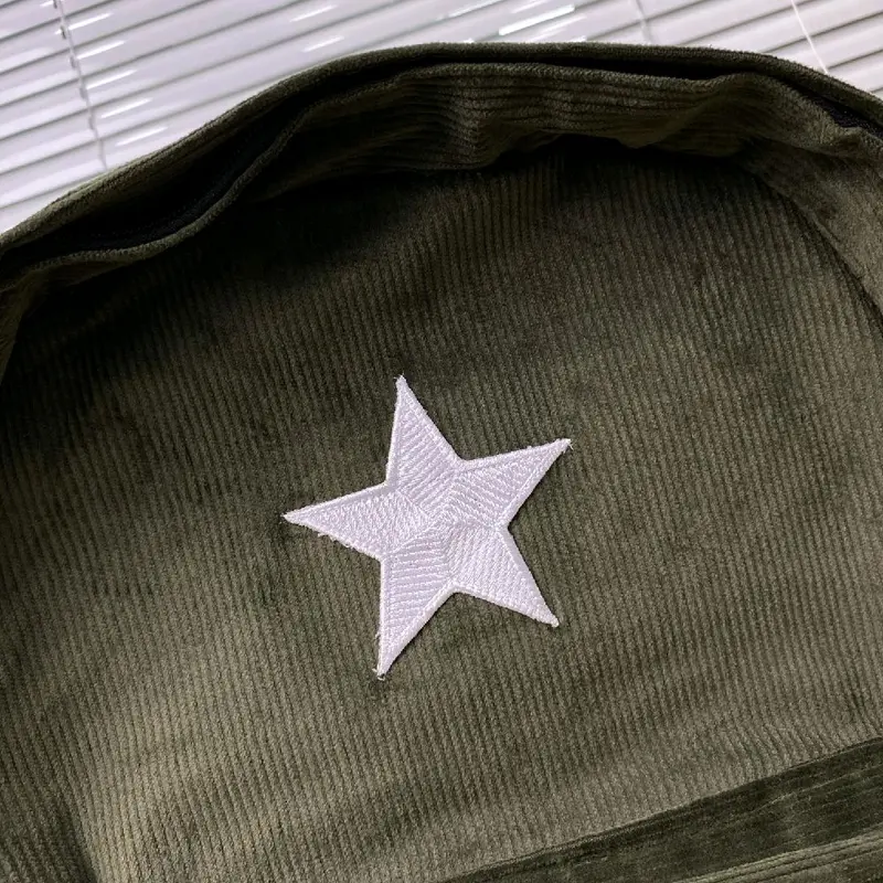 Ransel Corduroy starboy unisex | Tas Sekolah Korduroi | Tas Backpack Corduroi Bintang | Tas Punggung Korduroy pria dan wanita | cod tas bintang corduroy 1