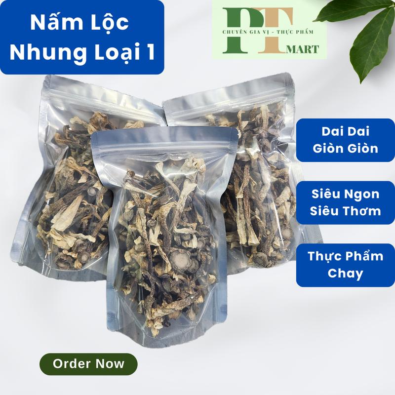 Nấm Lộc Nhung Size Vừa Túi 100g - Khô Giòn Thơm Ngon Bổ Dưỡng