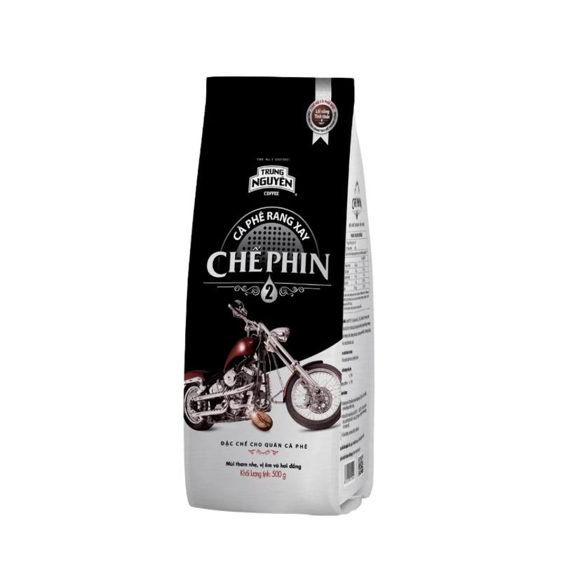 Cà phê Trung Nguyên Chế Phin 2 bịch 500g, Cà phê rang xay pha phin Vị êm