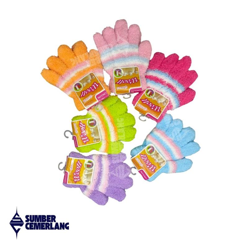 Sarung Tangan Anak Perempuan Bahan Rajut Woll 3