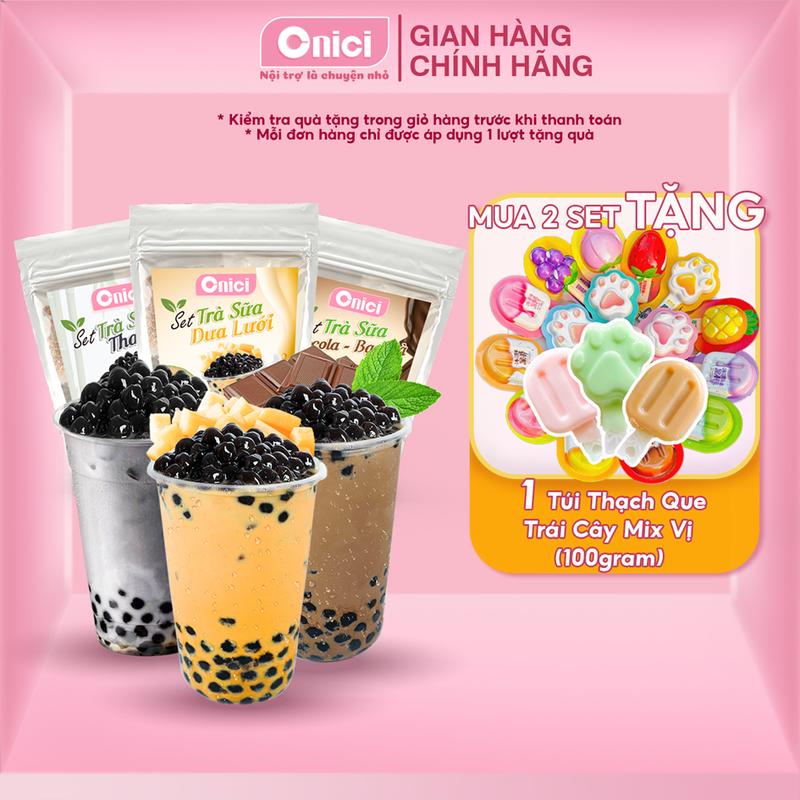  Set trà sữa than tre dưa lưới socola bạc hà Bếp Của Mẹ ONICI nguyên liệu nấu 30-35 ly 