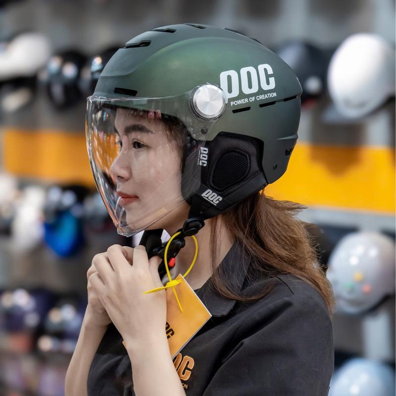 Nón bảo hiểm xe máy POC P10 có kính chống tia UV - Tặng kèm ốp tai Mũ bảo hiểm POC chính hãng