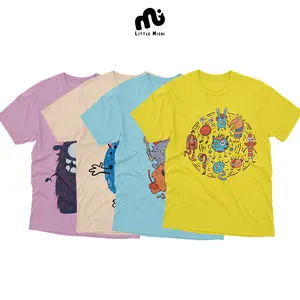 Litlle Michi - Atasan Kaos Anak Pendek Laki Laki Perempuan Cotton Usia 2-8 Tahun - Monstrokids