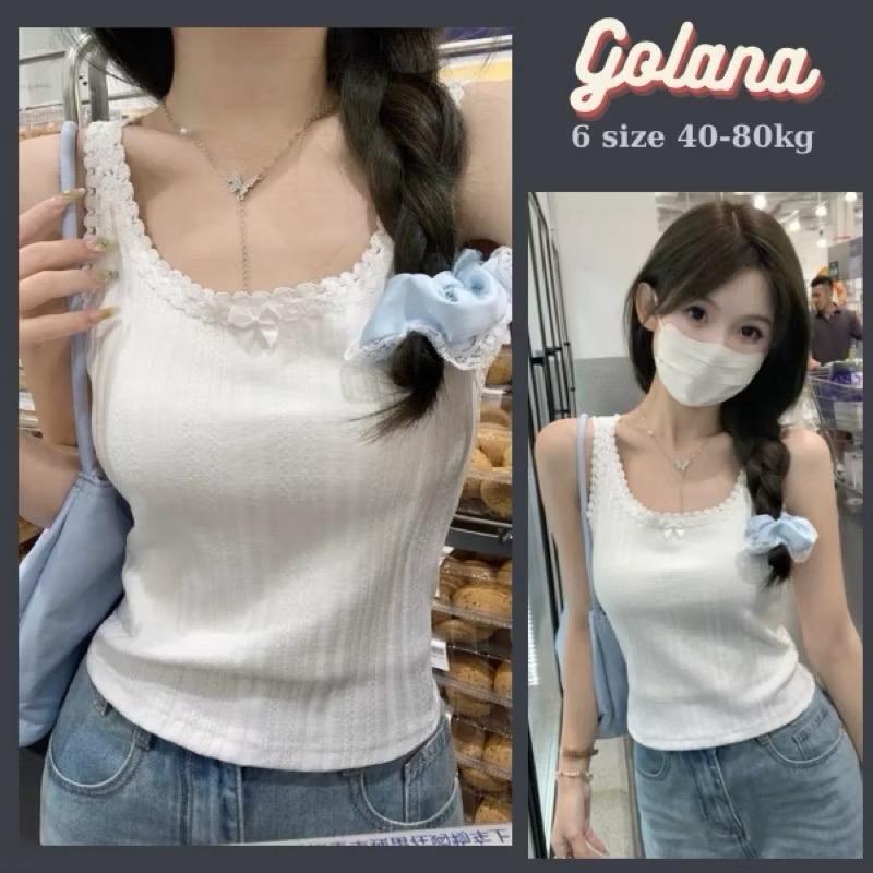  Áo Ba Lỗ Dây To phối ren Áo 2 dây bản to cổ Tròn màu trơn bl 82  Có bigsize  