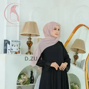 D.ZU Hijab Pashmina Ceruty Babydoll Premium Polos Muslim Kerudung Ceruti Shawl Cerutty Wanita Syari Dewasa Khimar Instan Bahan Adem Ukuran 175 x 75 cm