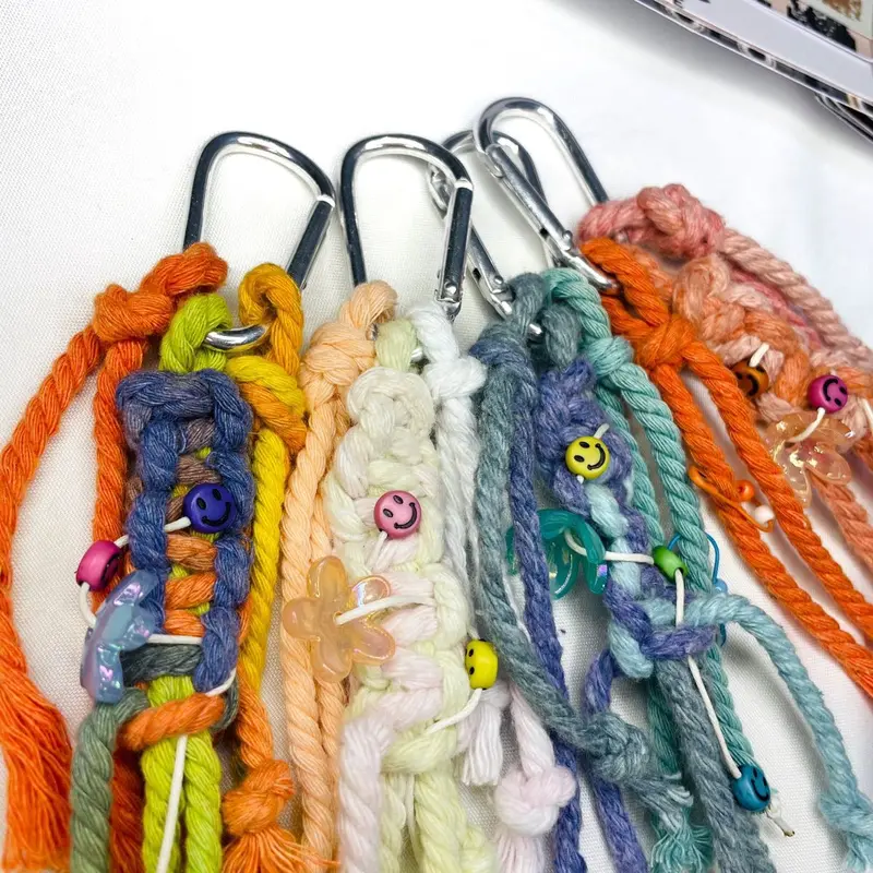 BAG CHARM MACRAME/GANTUNGAN MACRAME/GANTUNGAN TALI RAINBOW /GANTUNGAN MACRAME aksesoris tas aesthetic y2k jibbitz bocyn jellycat charms ransel 1