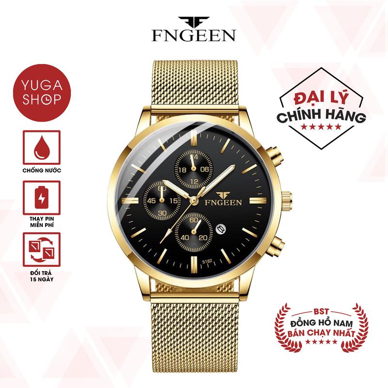 Đồng Hồ Nam FNGEEN F13 Dây Thép Nhuyễn Đẳng Cấp Và Có 3 Vòng Trang Trí TẶNG DỤNG CỤ THAY DÂY HỘP ĐỒNG HỒ PIN ĐỒNG HỒ DỰ PHÒNG SỐ LƯỢNG QUÀ TẶNG CÓ HẠN