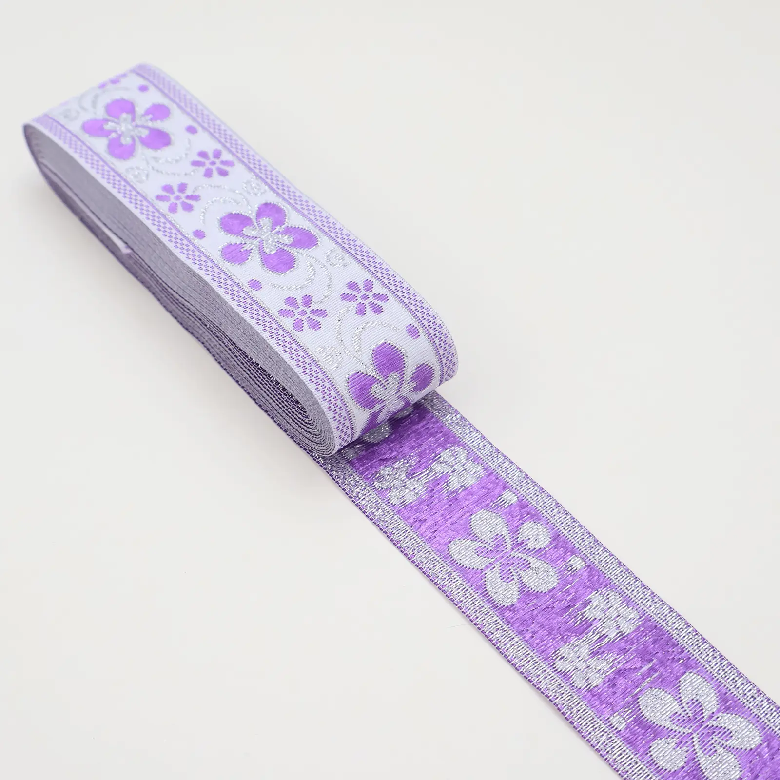 Jacquard Ribbon Flower Lace Trim Embroidery Lace Ribbon for Bridal Wedding Decoration