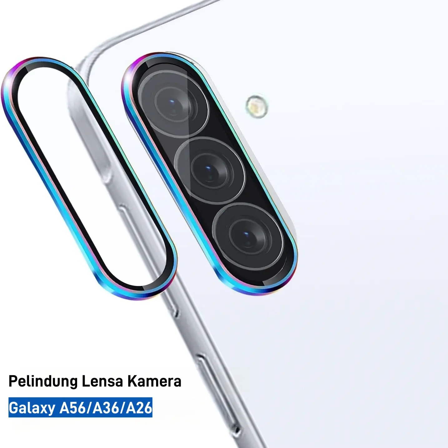 Pelindung Lensa Kamera untuk Samsung Galaxy A36 A56 5G Cincin Lensa Pelindung Lensa Belakang Bingkai Logam Penuh + Kaca Tempered