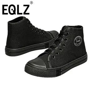 EQLZ  Sepatu Kanvas Serba Hitam Ala Korea Modis dan Serbaguna Wajib Dimiliki oleh Siswa SMP dan SMA GY-H101-202