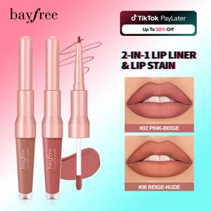 bayfree 2-In-1 Lip Liner & Lip Stain Long  Lasting Waterproof High Pigment Matte Lip Makeup