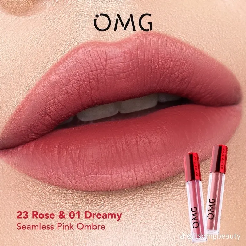 PAKET OMBRE OMG LIPCREAM | BUNDLING 2 PCS OH MY GLAM LIPCREAM Waterproof Bibir 6