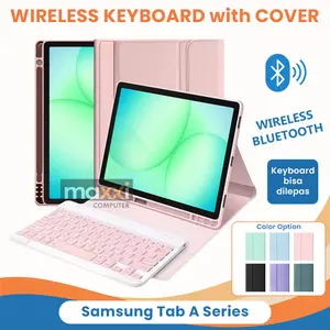 ( CASE & KEYBOARD ) untuk Samsung Galaxy Tab A11+ A11 A9+ A9 Plus A8 10.5 A7 Lite Wifi LTE 5g 8.7 A 8 8.0 A6 10.1 Wireless Bluetooth Keybord Case Casing Cover T515 P205 T295 P585 2019 2016 OPT