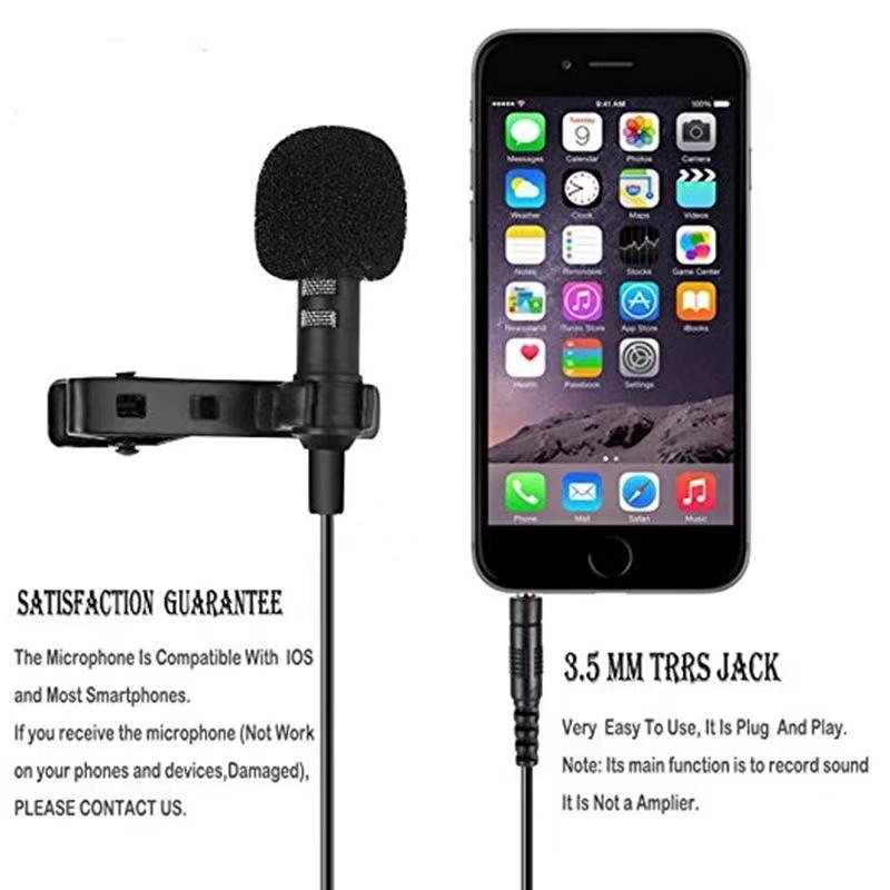 Micrô Lavalier Để Ghi Âm Trực Tiếp, Chính Hãng, Lucky Pluspower, 3.5Mm, Mini Studio, Giọng Nói, Kẹp Trên Ve Áo Cho PC 7