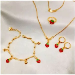 XUPING Set Fashion Anak Gelang Kalung Cincin dan Anting Desain Modern Cocok untuk Berbagai Acara Tampil Modis dan Stylish dengan Detail Stylish