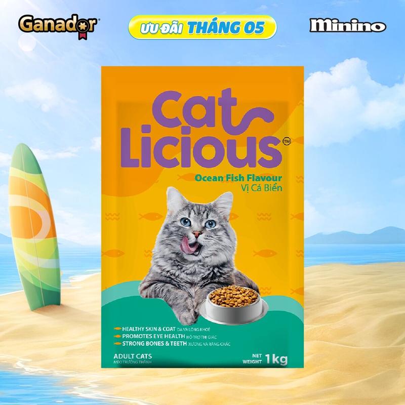Thức ăn hạt Catlicious cho mèo vị Cá biển túi 1kg